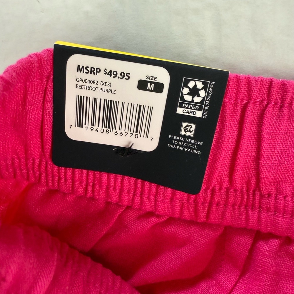 NWT GAP Pink Linen Elastic Waistband Pockets‎ Pull on Shorts Medium Women - Picture 5 of 10